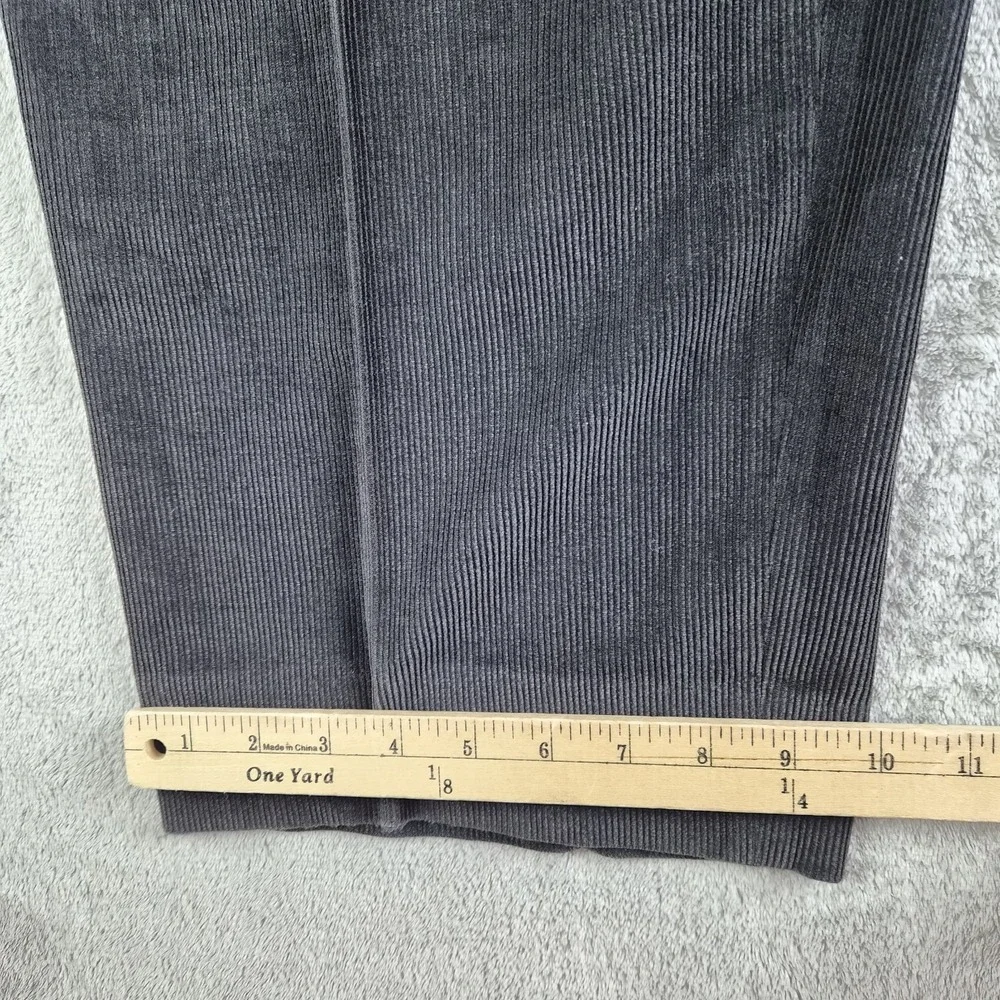 Canali Sport Pants Mens Black Corduroy Pleated Baggy Cuffed Hem Made In Italy